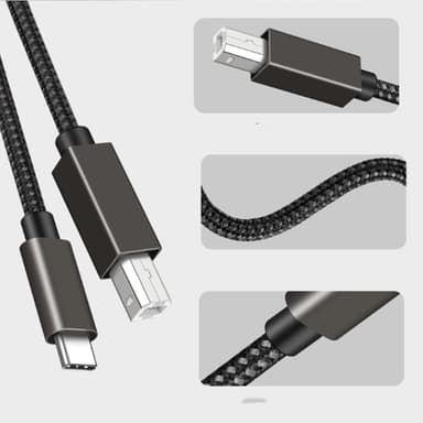 USB-B-USB-C-tulostinkaapeli Musta 2 m