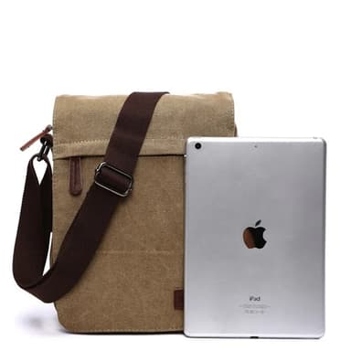 Urheilullinen crossbody laukku kangasta ja nahkaa Metsän sävy