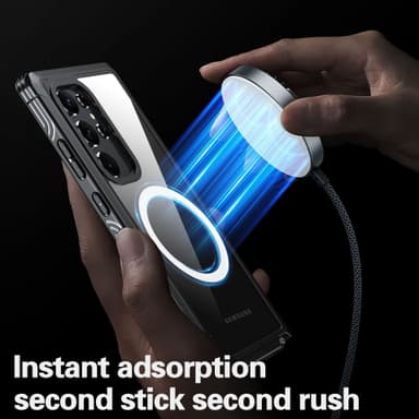 Samsung A55 magneettinen kännykkäkuori Musta + harmaa