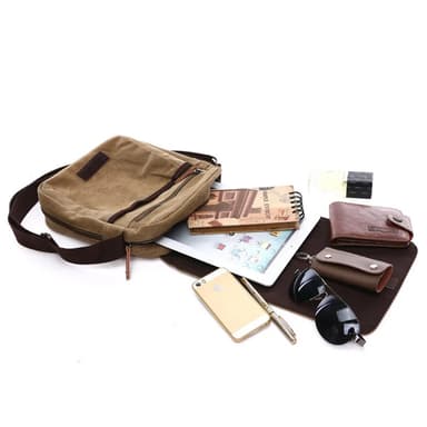 Urheilullinen crossbody laukku kangasta ja nahkaa Metsän sävy
