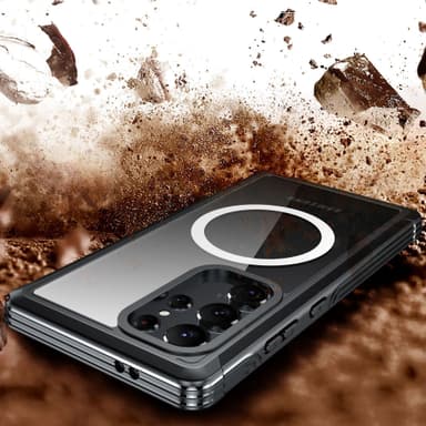 Samsung A55 magneettinen kännykkäkuori Musta + harmaa