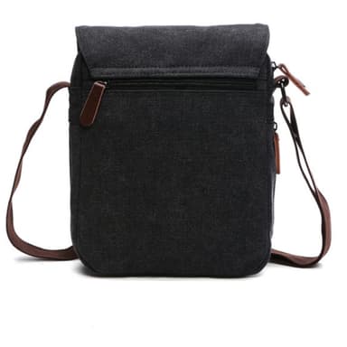 Urheilullinen crossbody laukku kangasta ja nahkaa Musta