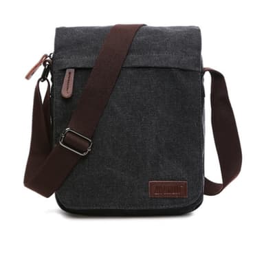 Urheilullinen crossbody laukku kangasta ja nahkaa Musta