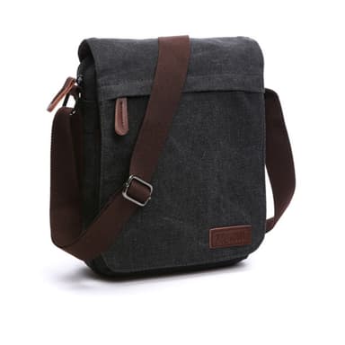 Urheilullinen crossbody laukku kangasta ja nahkaa Musta