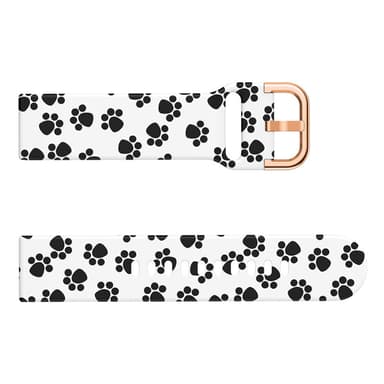 Silikoninen kellohihna Samsung Galaxy Watchille Tassunjäljet valkoisella pohjalla 22 mm
