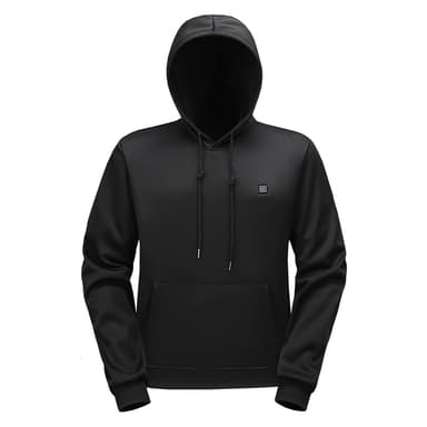 Lämmitetty huppari 5 lämpövyöhykkeellä Musta 3XL