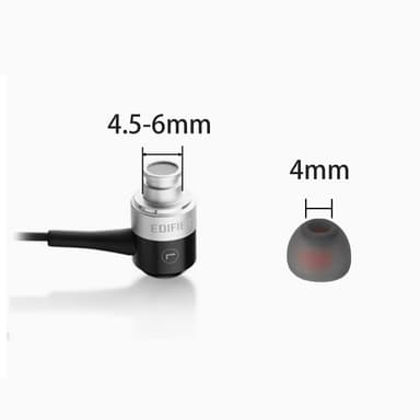 Silikoniset korvatyynyt 4,5–6 mm:n in-ear kuulokkeille, 3 kokoa 18 paria Harmaa