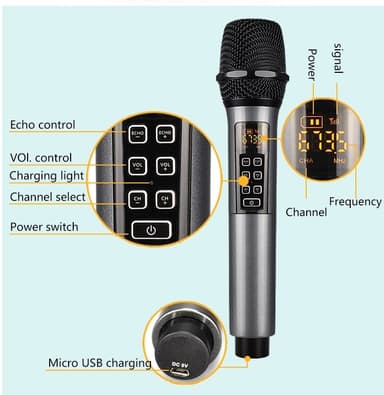 Äänimikrofoni konferenssimikrofoni karaokemikrofoni englanninkielinen versio Musta
