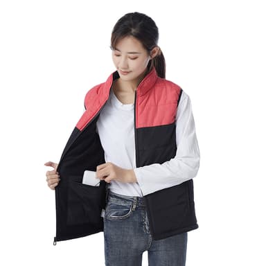 Lämmitetty liivi jatkuvaan ja nopeaan lämpöön Musta + punainen 3XL