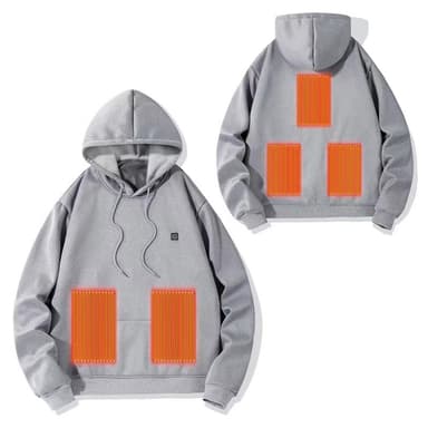 Lämmitetty huppari 5 lämpövyöhykkeellä Harmaa 3XL