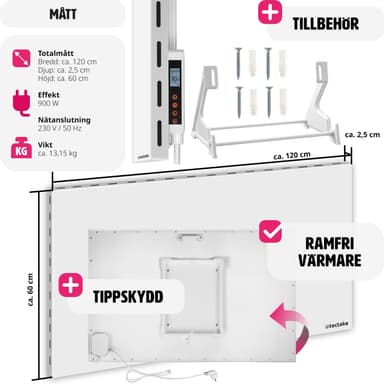 Hybridi infrapunalämmitin termostaatilla - 900 W
