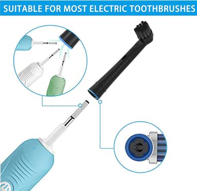 Neljän pakkauksen vaihtohammasharjan päät EB-SB17A - Yhteensopiva Oral-B DB 400:n kanssa tehokkaaseen hampaiden puhdistamiseen Musta