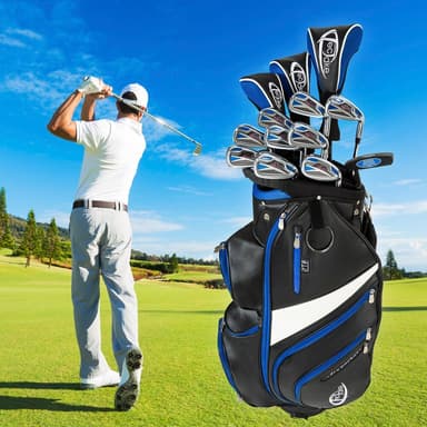 Golfmailat täydellinen setti, jossa 13 mailaa ja laukku - sininen