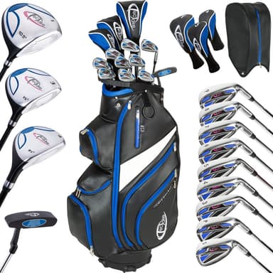 Golfmailat täydellinen setti, jossa 13 mailaa ja laukku - sininen