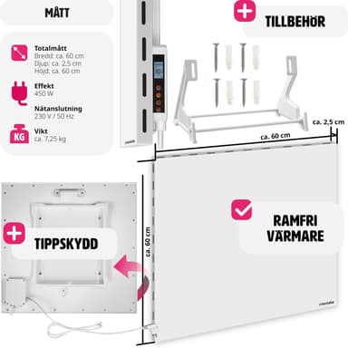 Hybridi infrapunalämmitin termostaatilla - 450 W
