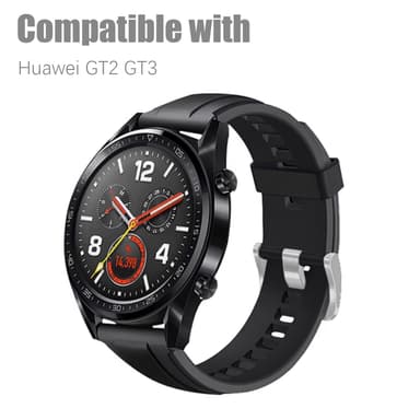 Rannekoru silikoni 22 mm Musta Huawei Watch GT2/GT3