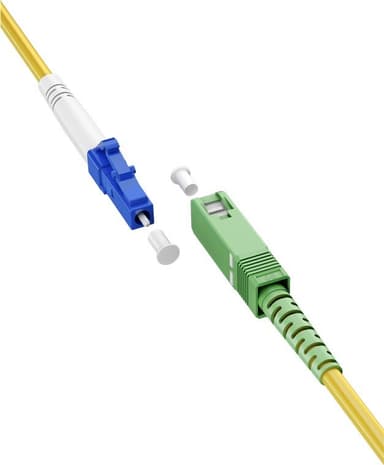 Valokuitukaapeli (FTTH), yksimuotoinen (OS2) keltainen, keltainen (simplex), 1 m