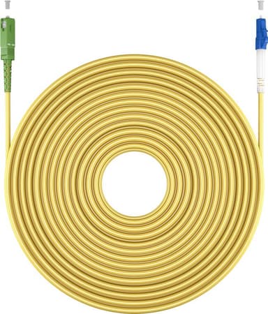 Valokuitukaapeli (FTTH), yksimuotoinen (OS2) keltainen, keltainen (simplex), 1 m