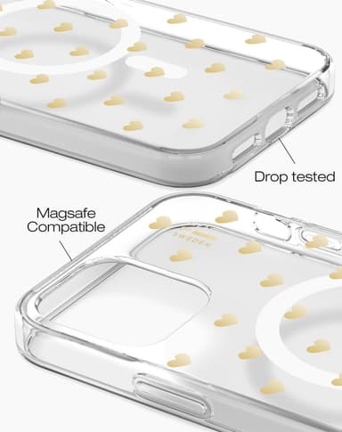 Clear Case MagSafe iPhone 12/12P Golden Hearts