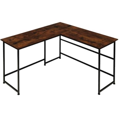 Kulmapöytä Melrose (140x130x76.5cm) - Teollinen tumma puu, maalaismainen