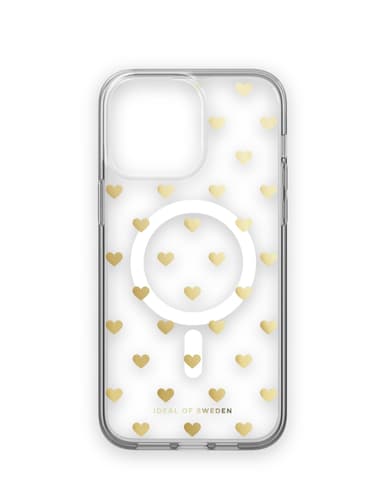 Clear Case MagSafe iPhone 14PM Golden Hearts