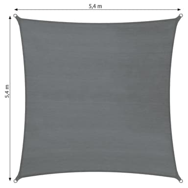 Neliön mallinen aurinkopurje, harmaa - 540 x 540 cm