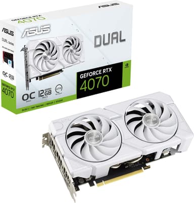 ASUS Dual GeForce RTX™ 4070 EVO White OC Edition 12 GB näytönohjain