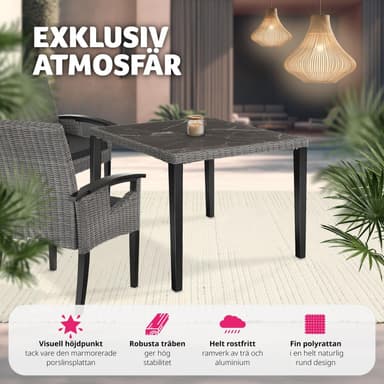 Puutarhapöytä Tarent - harmaa
