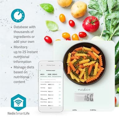 Nedis SmartLife Keittiövaaka - Valkoinen
