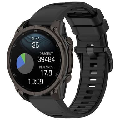Silikoniranneke Garmin Fenix 8 47mm - Svart - Svart