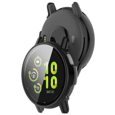 Suojakuori, jossa on karkaistua lasia sisältävä näytönsuoja Garmin Vivoactive 5:lle - Musta