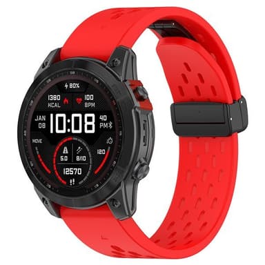 Silikoniranneke Garmin Fenix 5 / 6 / 7 / 8 26mm - punainen
