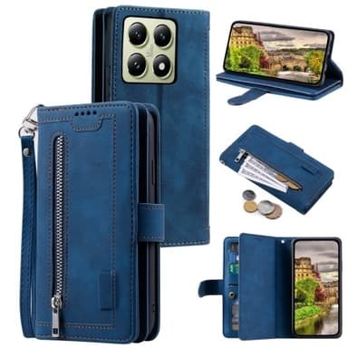 Xiaomi 14T Pro Kuori Vetoketjutaskulla ja 9 Korttipaikalla