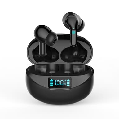 Langattomat Bluetooth-kuulokkeet, Bluetooth 5.3 -kuulokkeet, IPX5 vedenpitävät urheilukuulokkeet iOS Android Musta