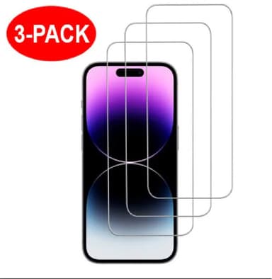 iPhone 15 Pro näytönsuoja karkaistua lasia, 3-pakkaus