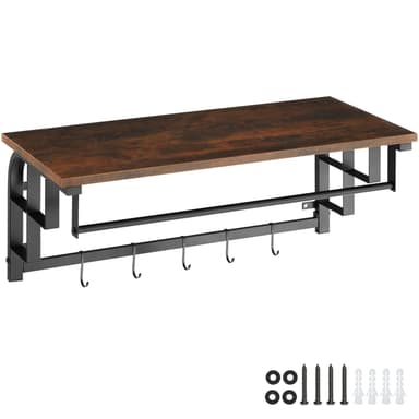 Vaateteline Westwood 66x30x27cm - Teollinen tumma puu, maalaismainen