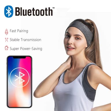 Pääpanta Bluetooth-kuulokkeilla ja mikrofonilla Harmaa