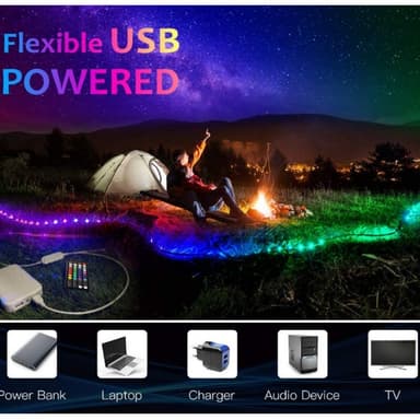 LED-valonauha 7 väriä Bluetooth-sovelluksen ohjauksella Musta 4 m