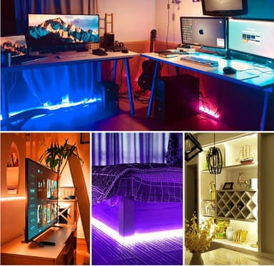 LED-valonauha 7 väriä Bluetooth-sovelluksen ohjauksella Musta 4 m