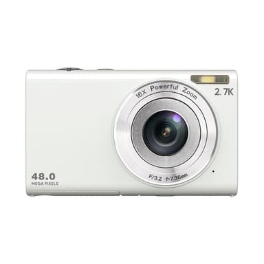 Digikamera 48MP 2,7K FHD 16X digitaalinen zoom 2,88 tuuman näyttö Valkoinen