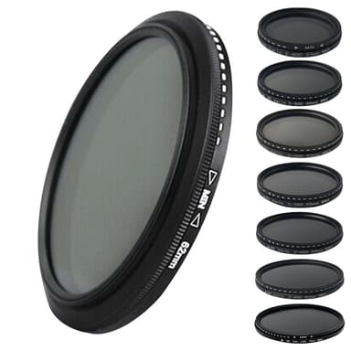 Neutraalitiheyssuodatinlinssisuodatin, joka sopii DSLR-kameraan Musta 58 mm
