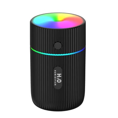 Kostutin värikkäällä LED-lampulla musta