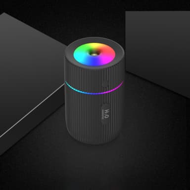 Kostutin värikkäällä LED-lampulla musta