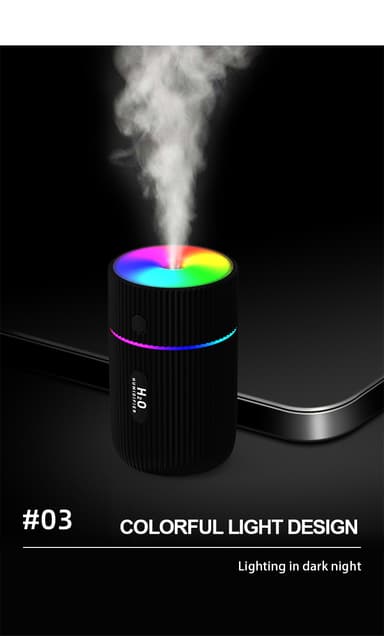 Kostutin värikkäällä LED-lampulla musta