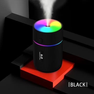 Kostutin värikkäällä LED-lampulla musta