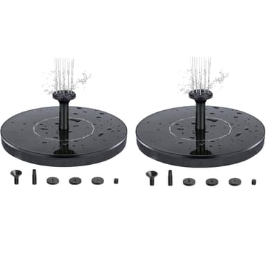 2 Pack Suihkulähde aurinkokennoilla 16 cm - Aurinkokennolähde/vesilähde