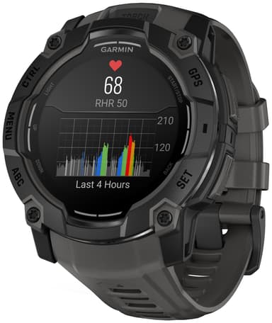 Garmin Instinct 3 älykello 50 mm (musta/hiilenharmaa)