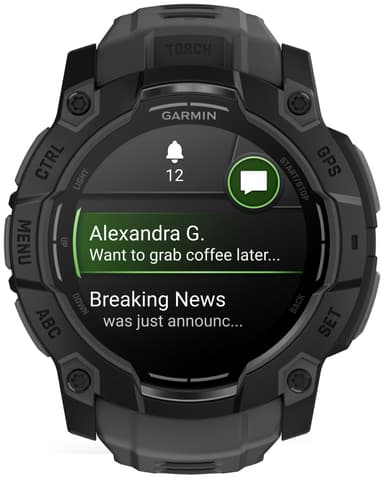 Garmin Instinct 3 älykello 50 mm (musta/hiilenharmaa)
