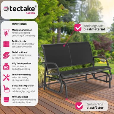 Puutarhakeinu Greta, 2-istuttava (121x72x86.5cm) -