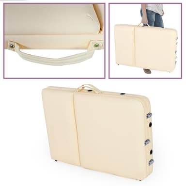 3-alueinen hierontapöytä alumiini 3cm pehmuste - beige